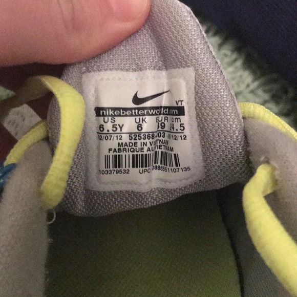 Big Kids Nike Lunarglide 4 Grey/Blue/yellow - Picture 4 of 5